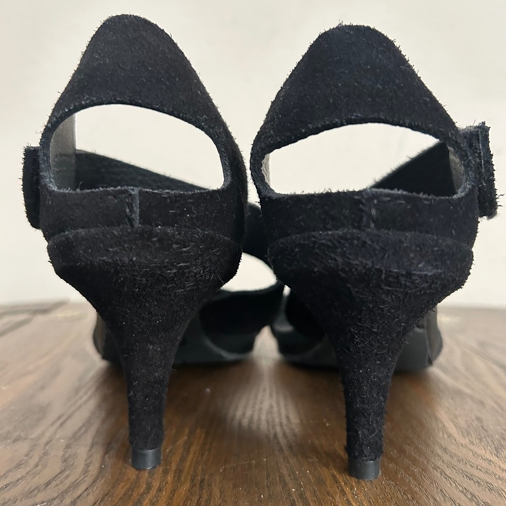 Pedro Garcia Black Suede Kitten Heel Sandals‎ West Size 39/9 Womens - Picture 6 of 8